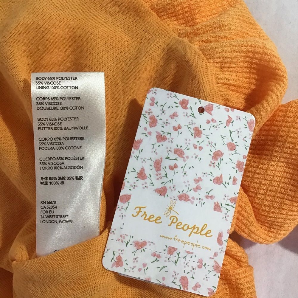 New Free People Bondi Thermal Top Malibu Orange - Picture 5 of 7